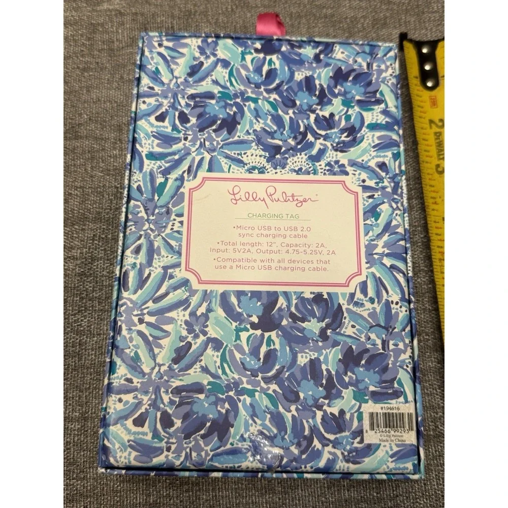Lilly Pulitzer Phone Charger Keychain USB To USB 2.0